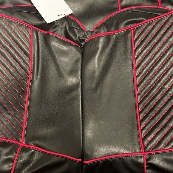 Zara Sweetheart Faux Leather Dress Size Small - Picture 3 of 3